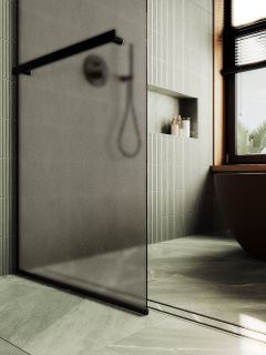 Душевая перегородка MaybahGlass MGD-728-6у 79см чёрный